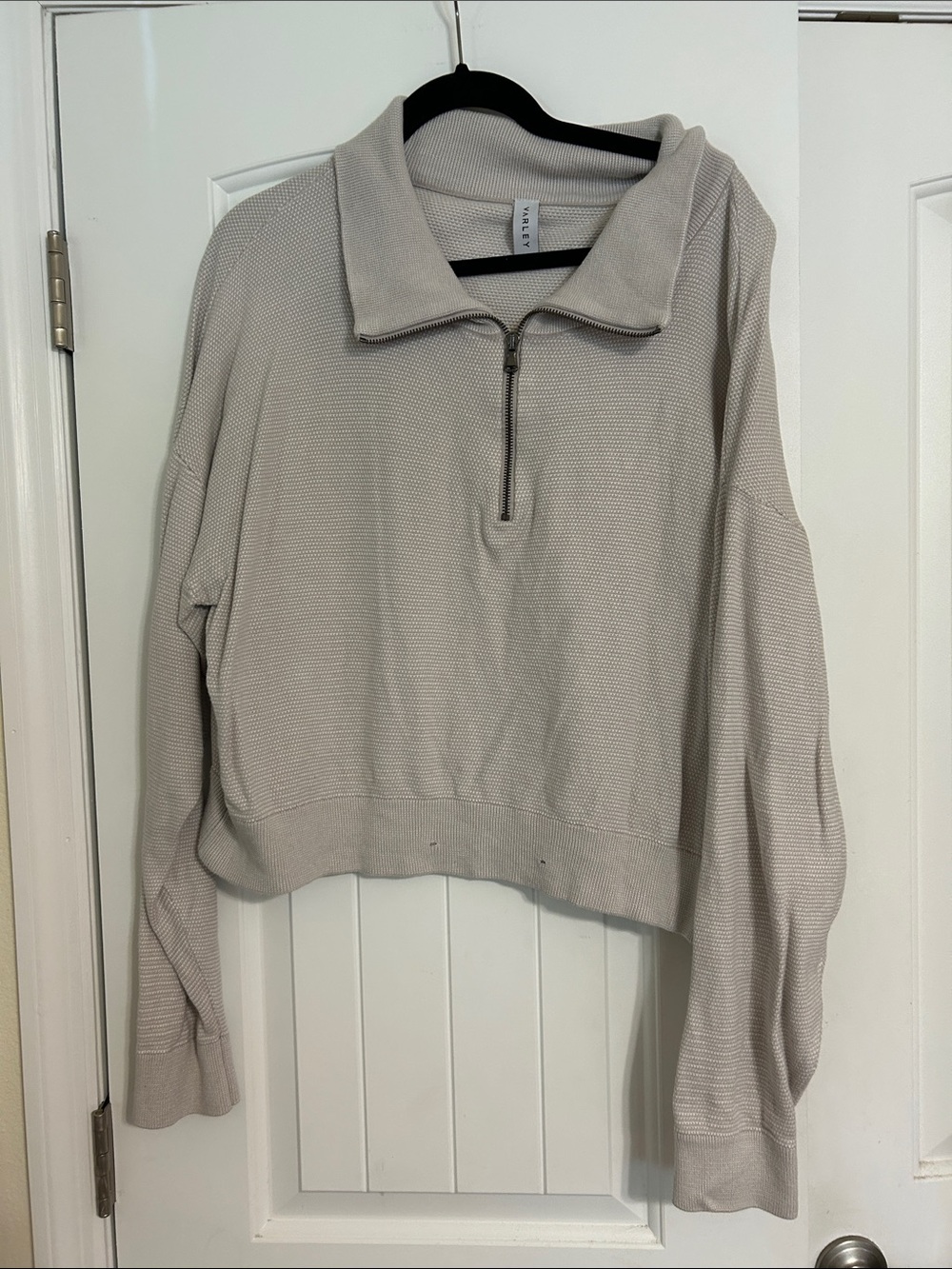 Varley Light Beige Half-Zip Sweatshirt